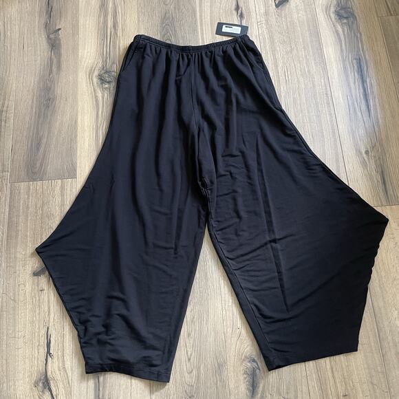 NEW Bryn Walker Seamus Pants Size Large Black Harem Siro Rayon French Terry - Picture 1 of 8